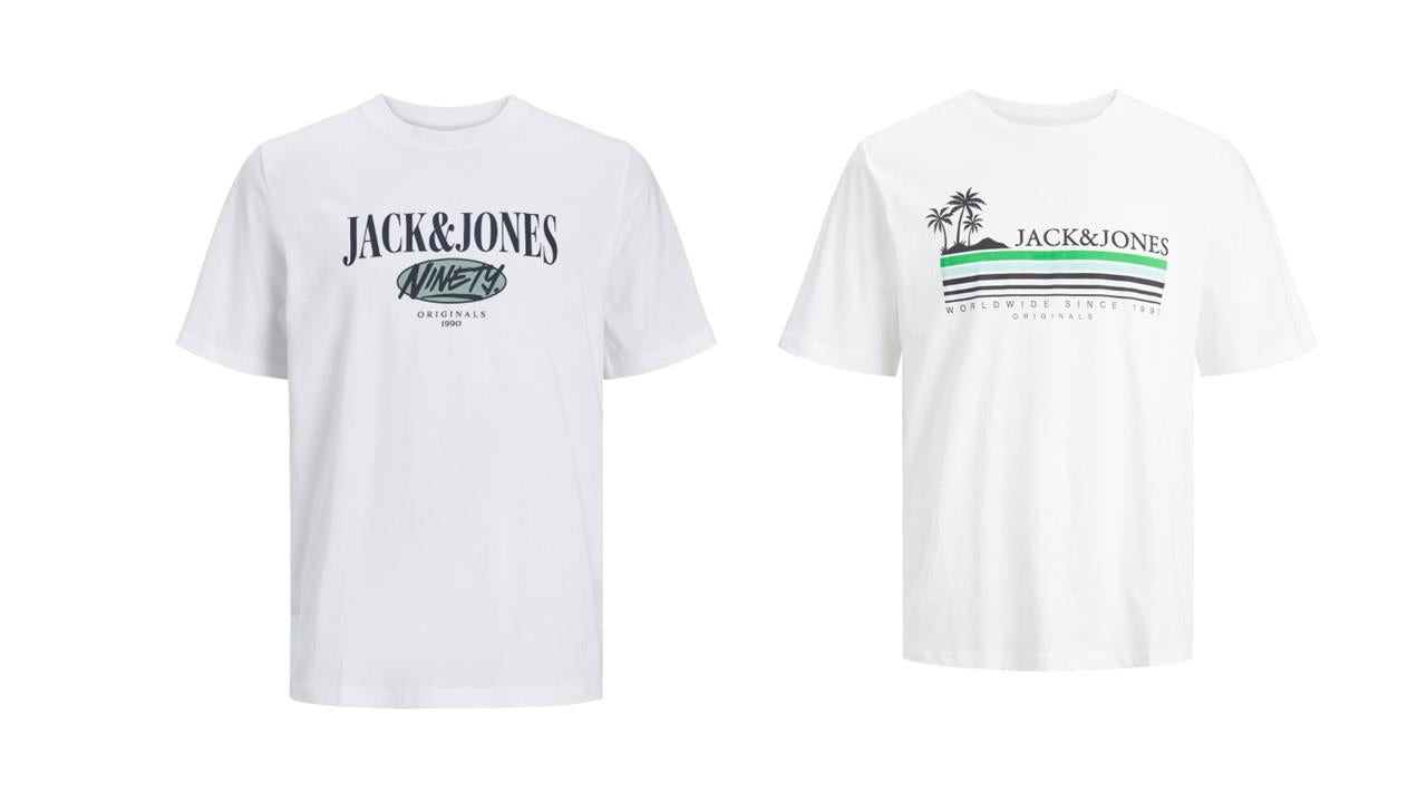 Jack & Jones Twin Pack Short Sleeve Printed Tee Size 1XL