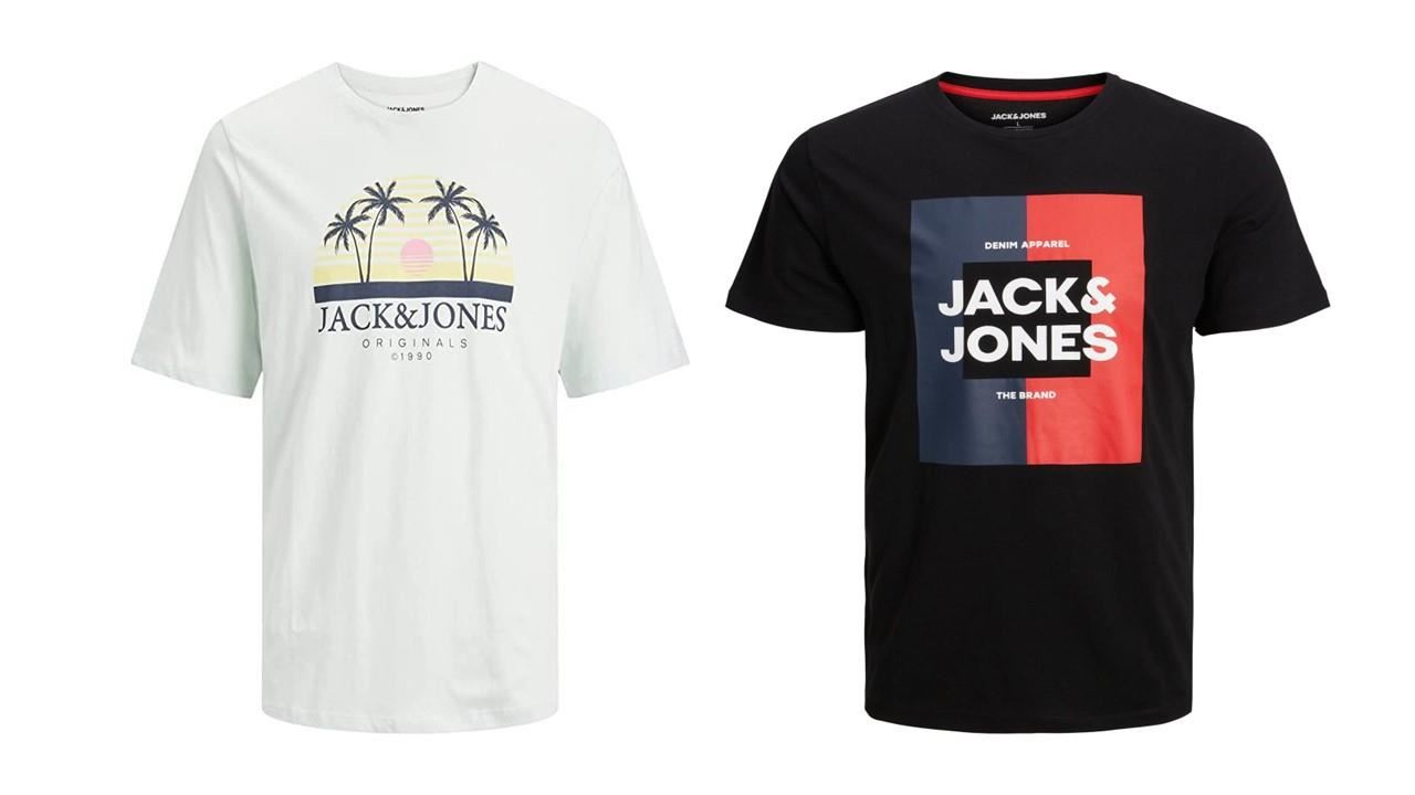 Jack & Jones Twin Pack Short Sleeve Printed Tee Size 1XL