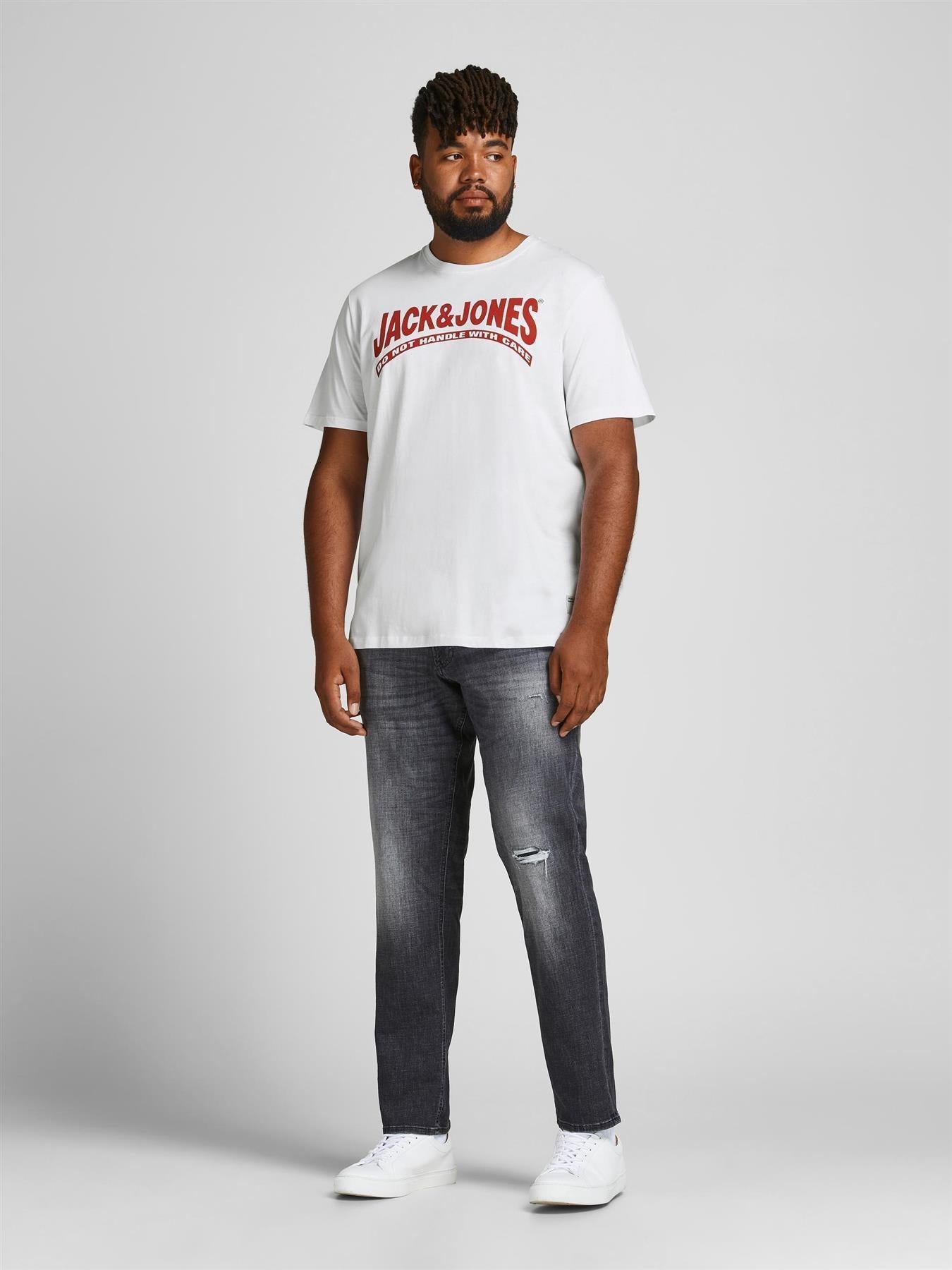 Jack & Jones Casual Fit Size Men's History Short Sleeve Printed Crew Neck Tee in Size 1XL to 6XL, 3 Colours
