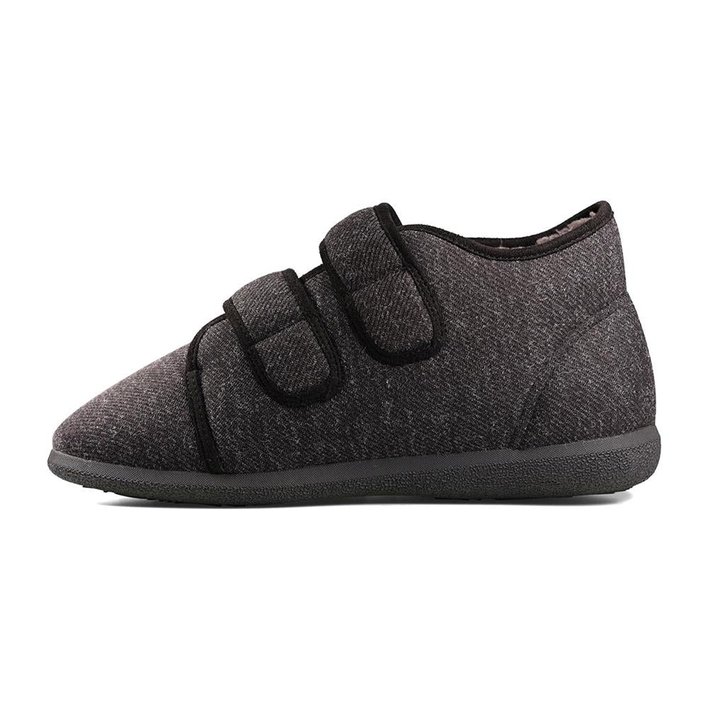 Padders+ Mens Slippers Dual Fit K/L BRIAN - CHARCOAL FLECK