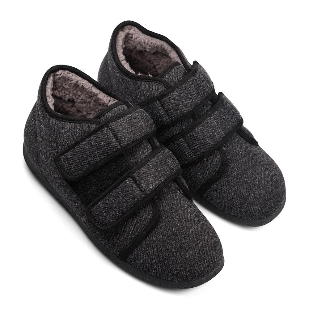 Padders+ Mens Slippers Dual Fit K/L BRIAN - CHARCOAL FLECK