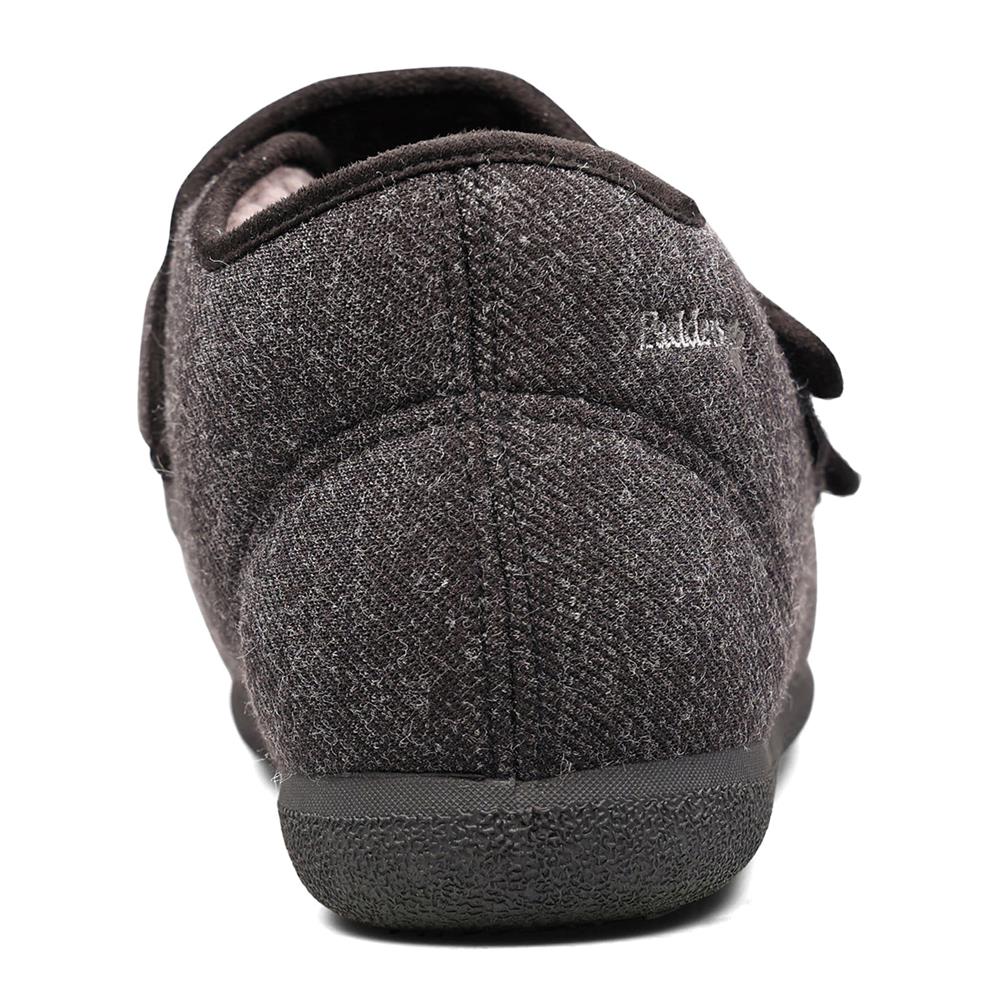 Padders+ Mens Slippers Dual Fit K/L BRIAN - CHARCOAL FLECK