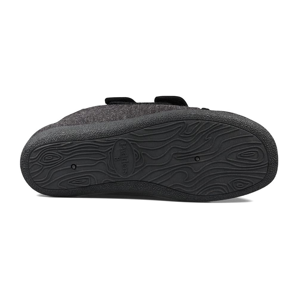 Padders+ Mens Slippers Dual Fit K/L BRIAN - CHARCOAL FLECK