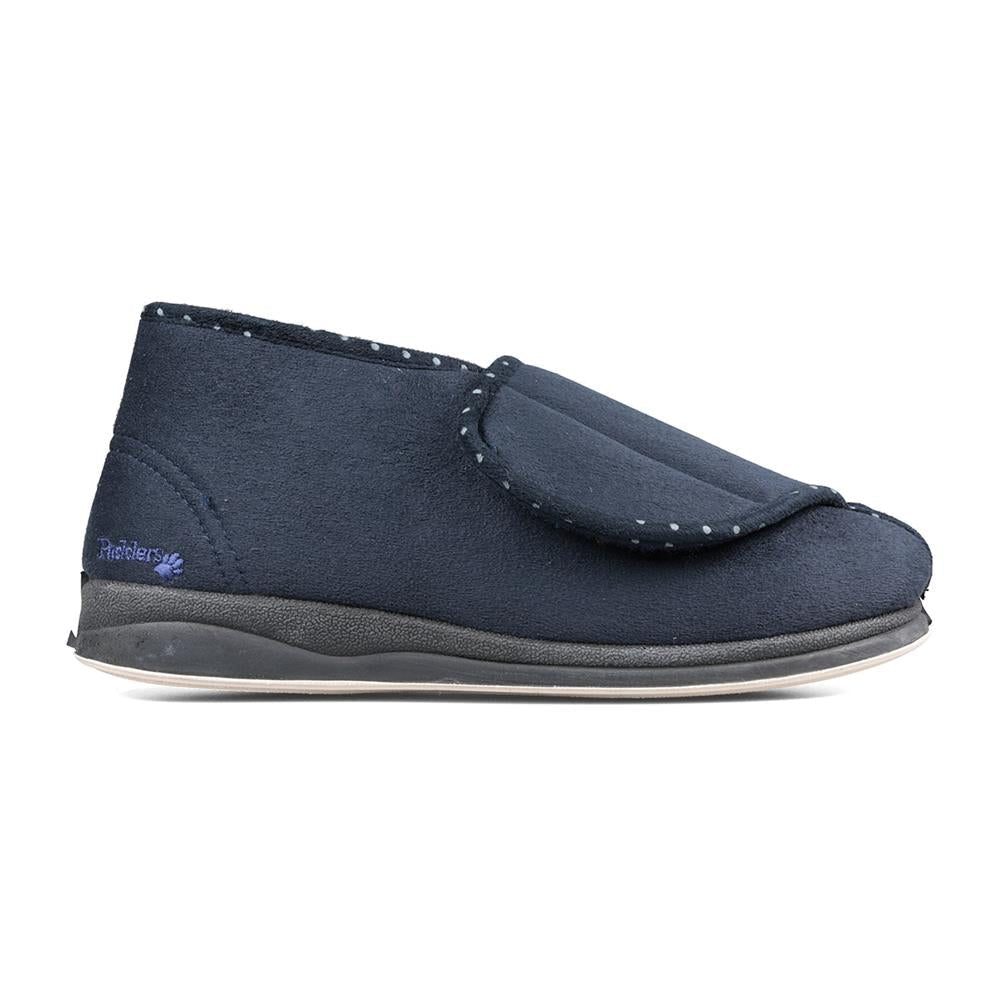 Padders Ladies Slippers 2E Fit Vulcanised CHERISH - Navy