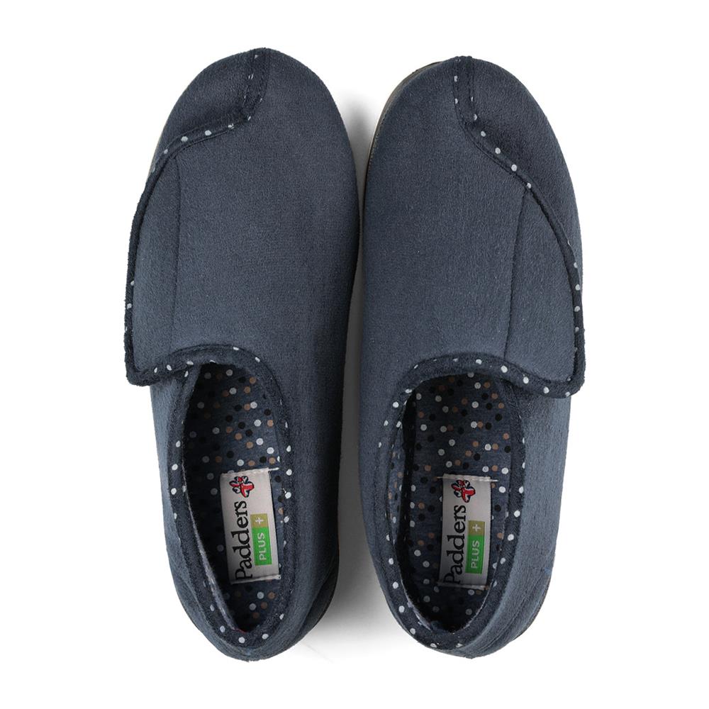 Padders Ladies Slippers 2E Fit Vulcanised CHERISH - Navy