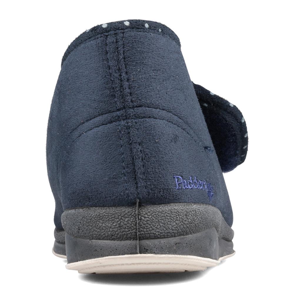 Padders Ladies Slippers 2E Fit Vulcanised CHERISH - Navy