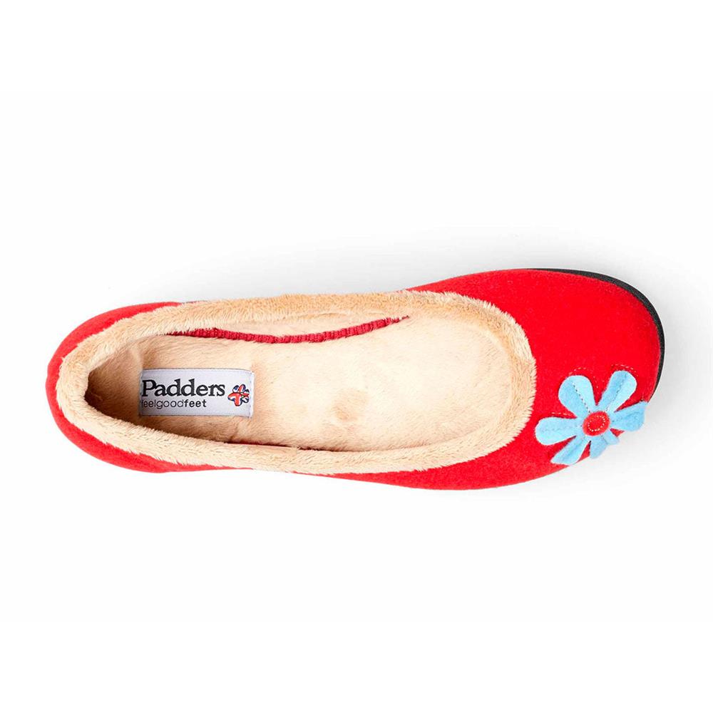 Padders Ladies Slippers HAPPY - Red Combi