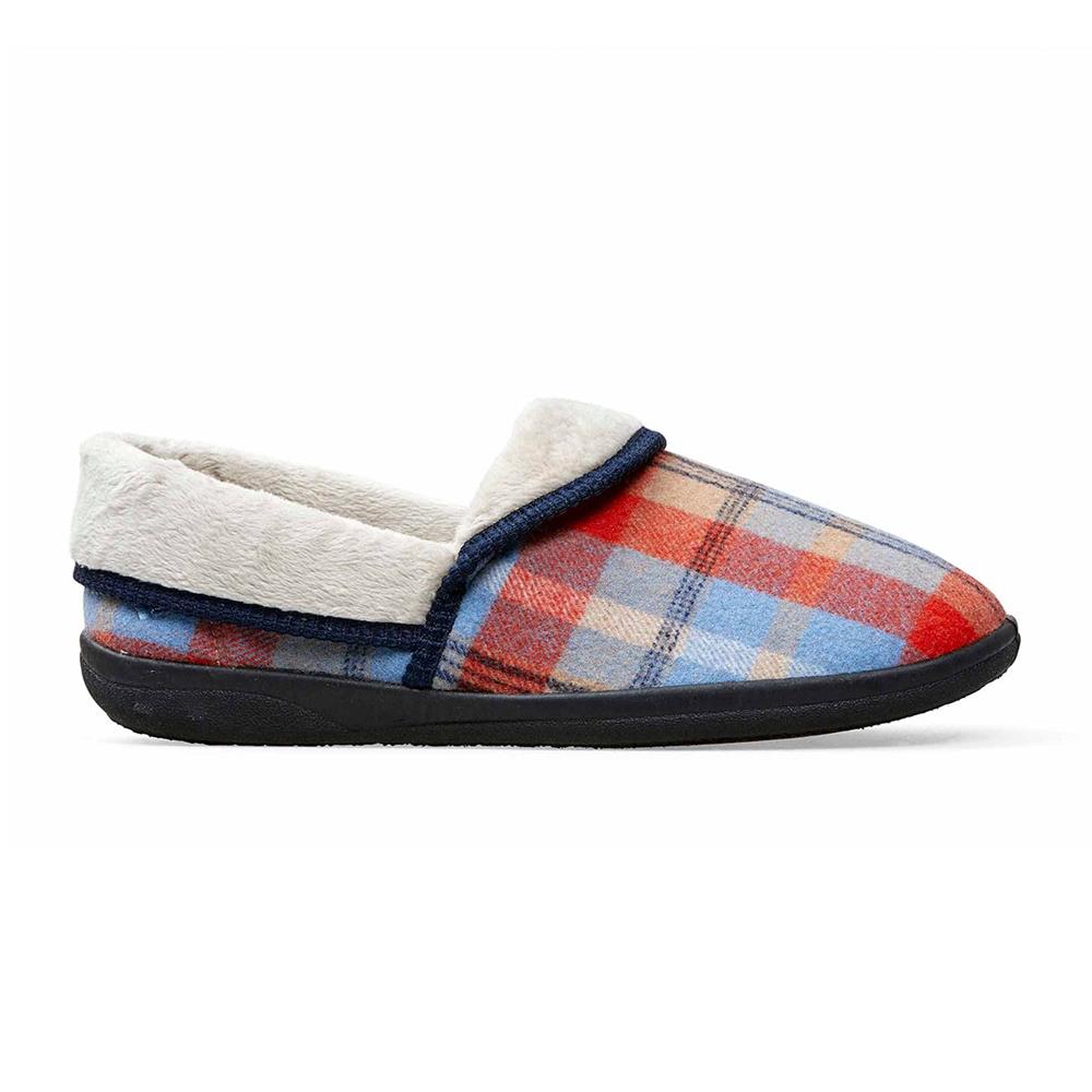 Padders Ladies Slippers 2E Fit DM Construction MELLOW - Blue Combi