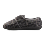 Padders+ Mens Slippers Dual Fit K/L OLIVER - BLACK MIXED CHECK