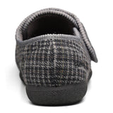 Padders+ Mens Slippers Dual Fit K/L OLIVER - BLACK MIXED CHECK