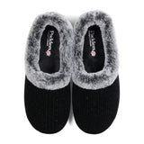 Padders Ladies Dual Fit Slippers 2E/3E SHAE - BLACK SPARKLE CORD