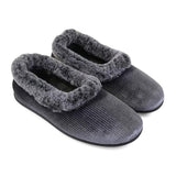 Padders Ladies Dual Fit Slippers 2E/3E SHAE - Grey Sparkle Cord