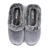 Padders Ladies Dual Fit Slippers 2E/3E SHAE - Grey Sparkle Cord