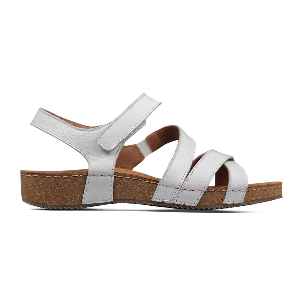 Padders Ladies Comfort Sandals 2E Fit MARINA - White Leather