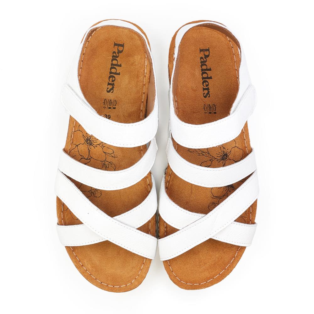 Padders Ladies Comfort Sandals 2E Fit MARINA - White Leather