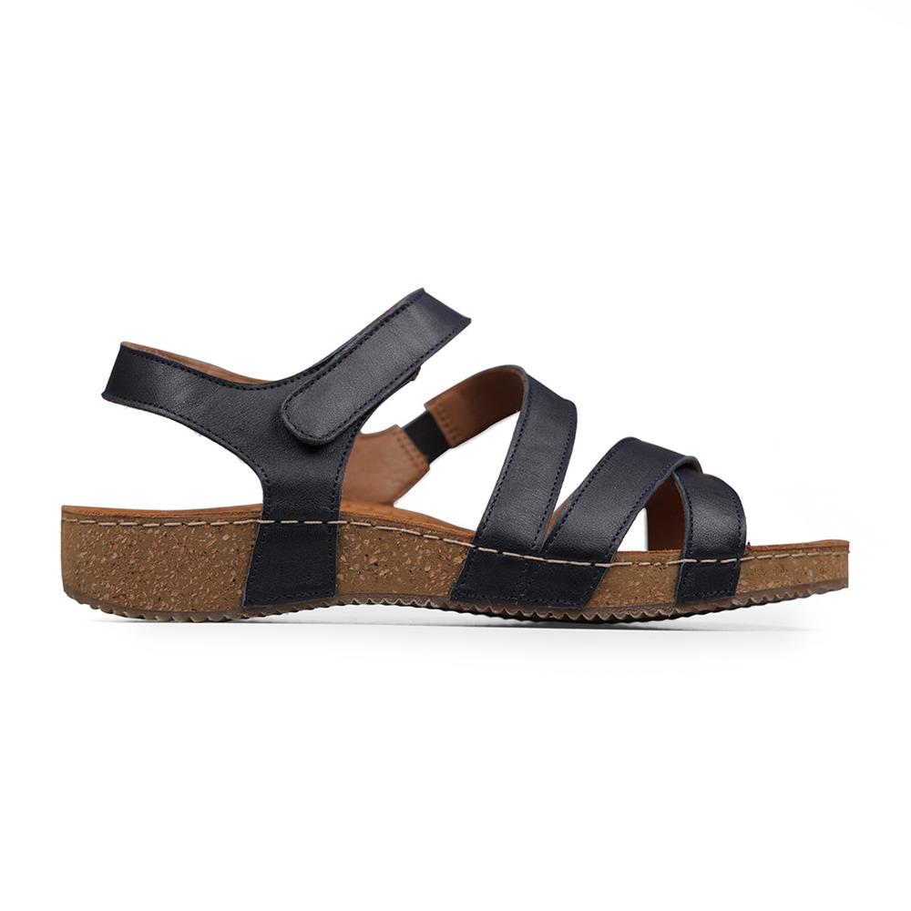 Padders Ladies Comfort Sandals 2E Fit MARINA - Navy Leather