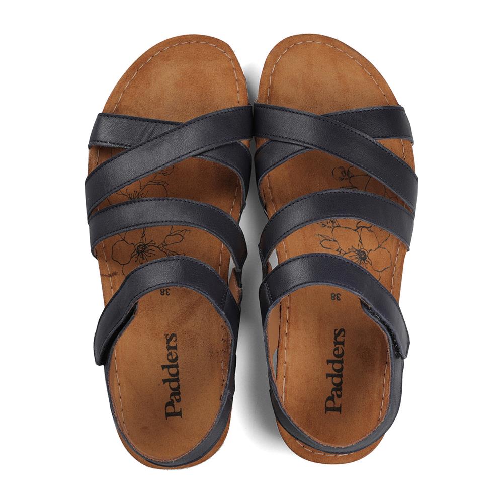 Padders Ladies Comfort Sandals 2E Fit MARINA - Navy Leather