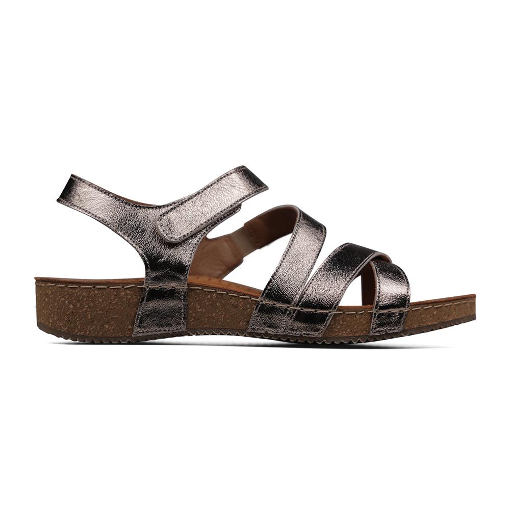 Padders Ladies Comfort Sandals 2E Fit MARINA - Metallic