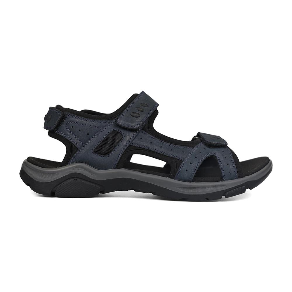 Padders Mens Comfort Sandals G Fit STRIDE - Navy Nubuck