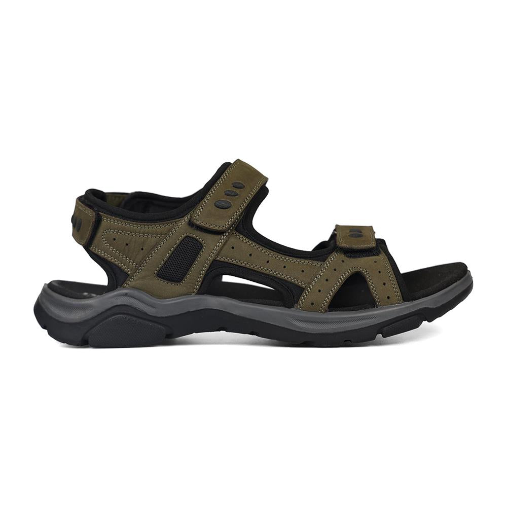 Padders Mens Comfort Sandals G Fit STRIDE - Khaki Nubuck