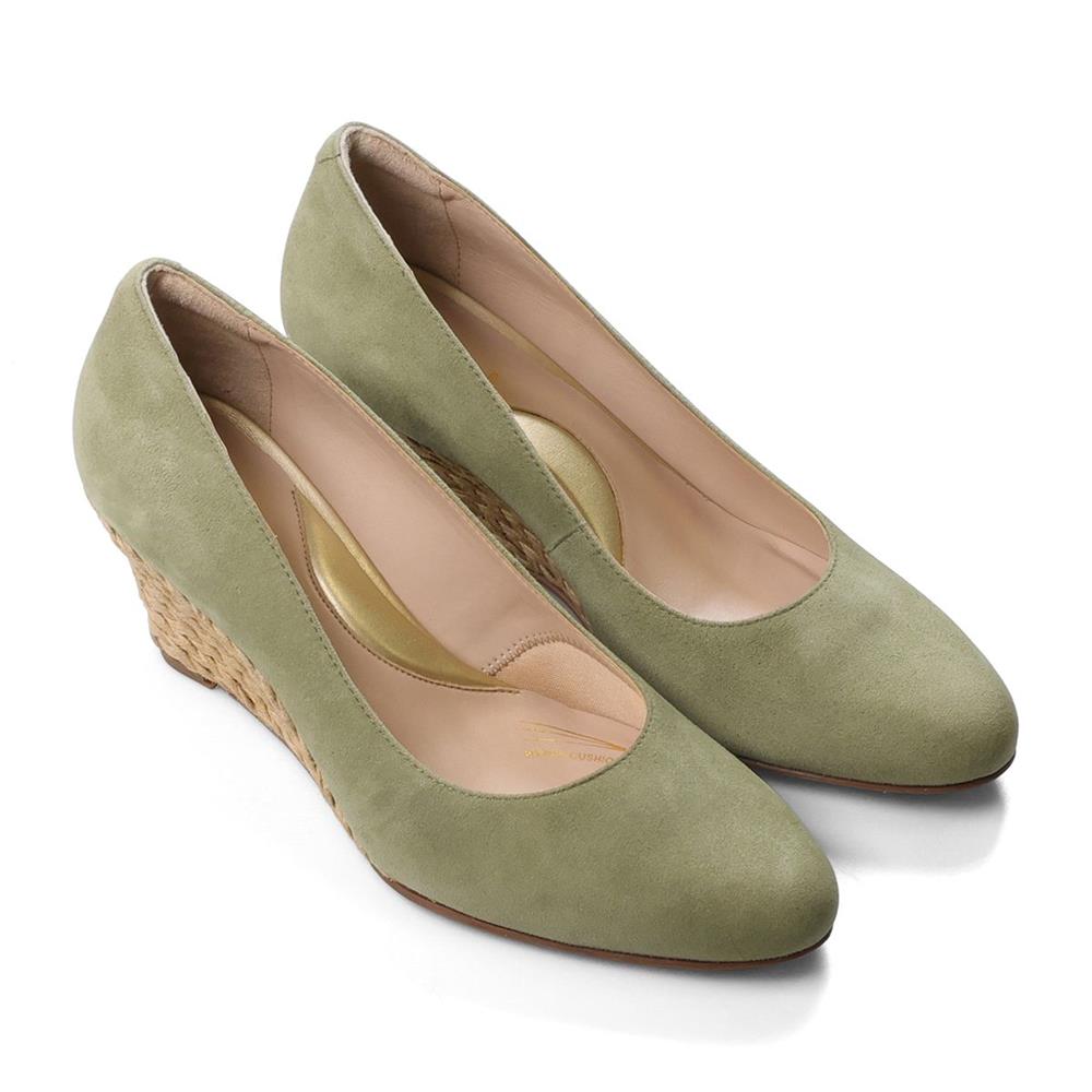 Lux Comfort Wedges ELYSE - Spring Green Suede