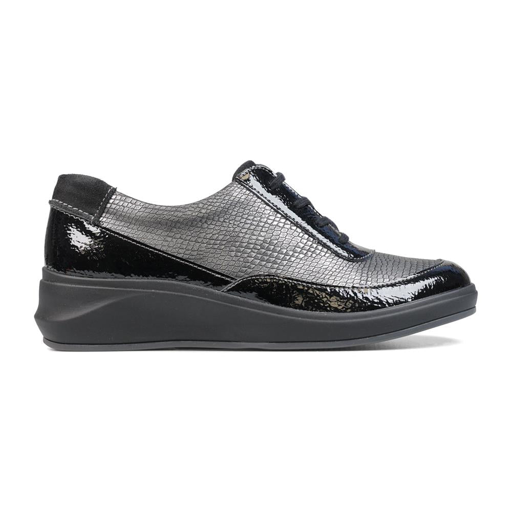 Padders Ladies Comfort 2E Fit ALFORD - Black Metallic Combi