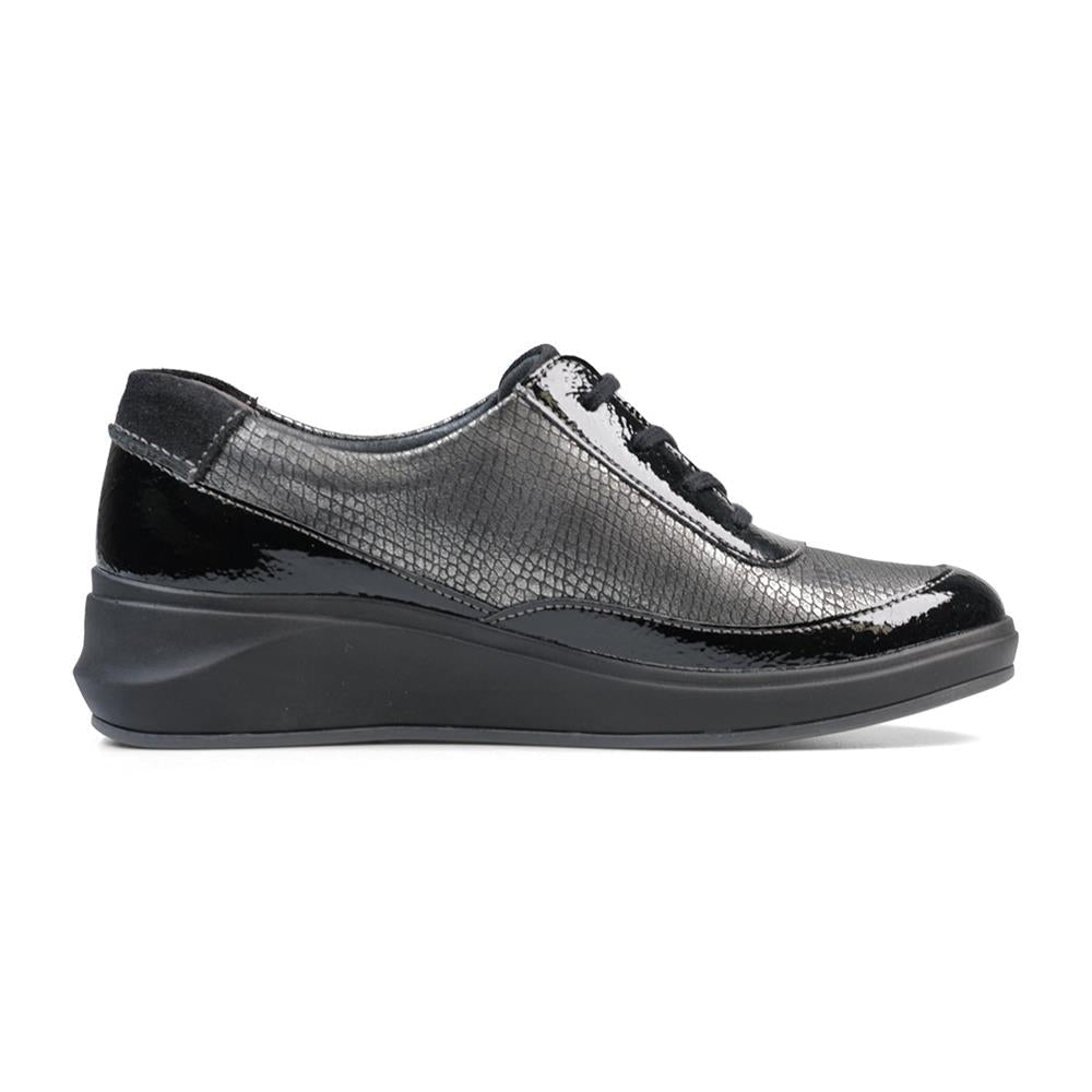Padders Ladies Comfort 2E Fit ALFORD - Black Metallic Combi