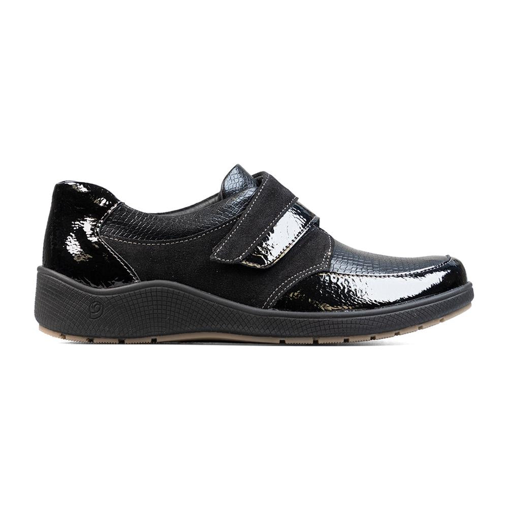 Padders Ladies Comfort 2E Fit MALTBY - Black Suede Combi