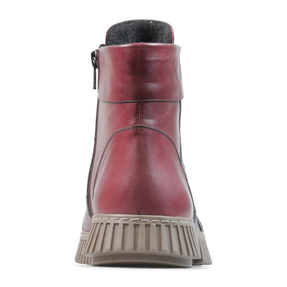 Essential Comfort Boots E Fit FLINT - Burgundy Combi