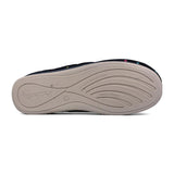 Padders Ladies Slippers 2E Fit Vulcanised REPOSE - Navy Woven Spot