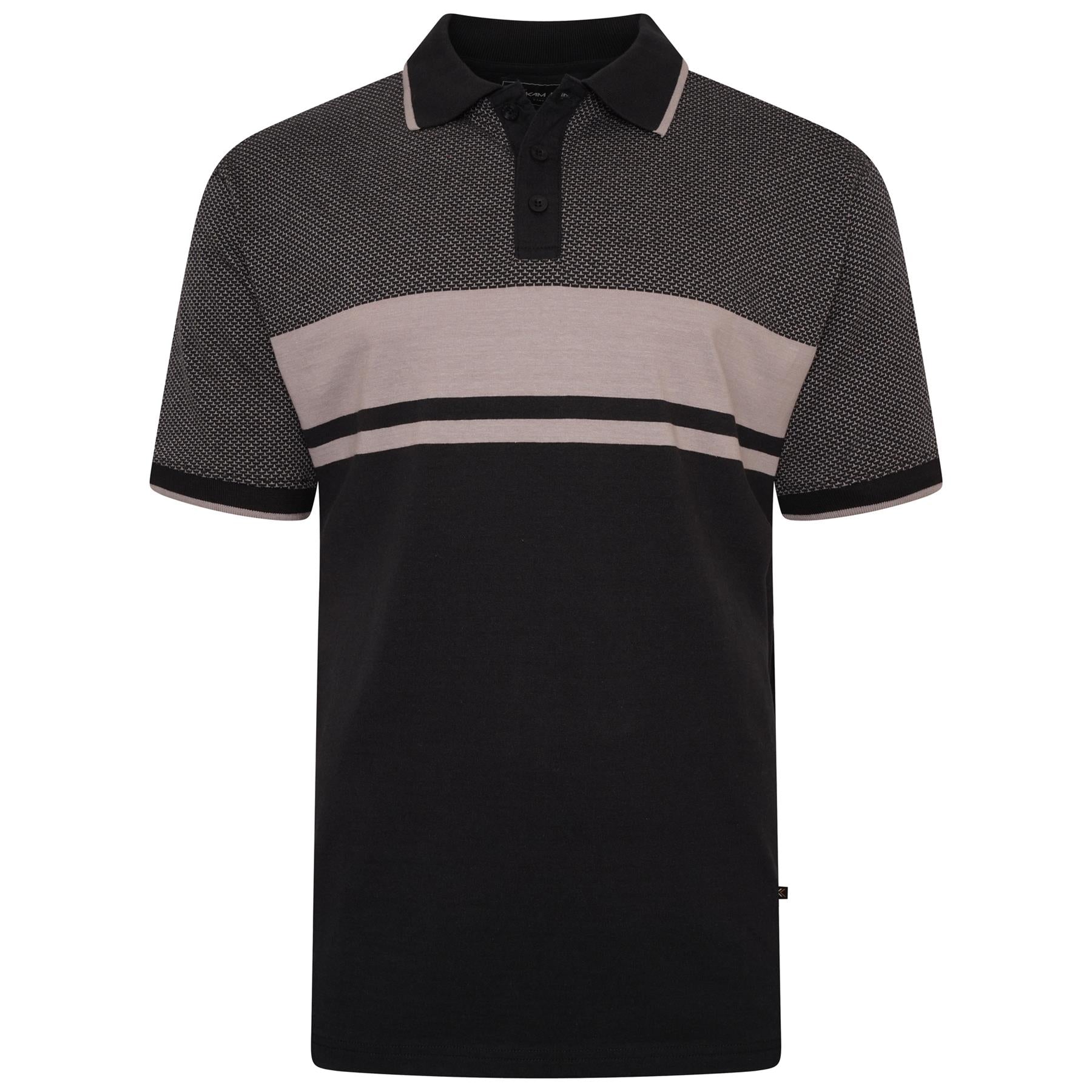 KAM Mens Plus Size Dobby Weave Polo in 2 Colour Options 2XL to 8XL