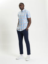 Ben Sherman Irregular Check Short Sleeve Shirt For Men in 2 Colours, 2XL-5XL