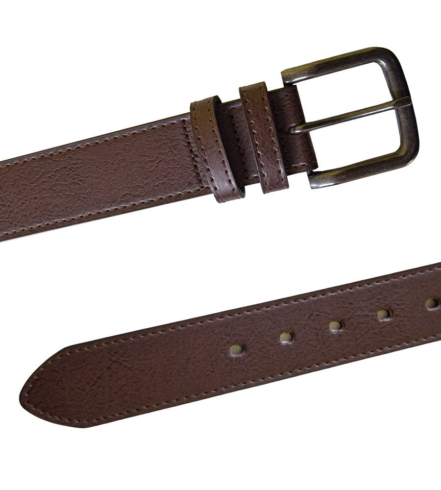 DUKE LONDON ANTIQUE BUCKLE JEANS BELT IN 4.0CM WIDTH (KS204S) IN BROWN IN WAIST SIZE 42 TO 64