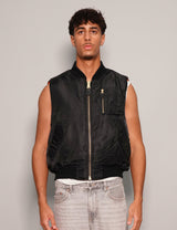 'Saint' Bomber Gilet in Black