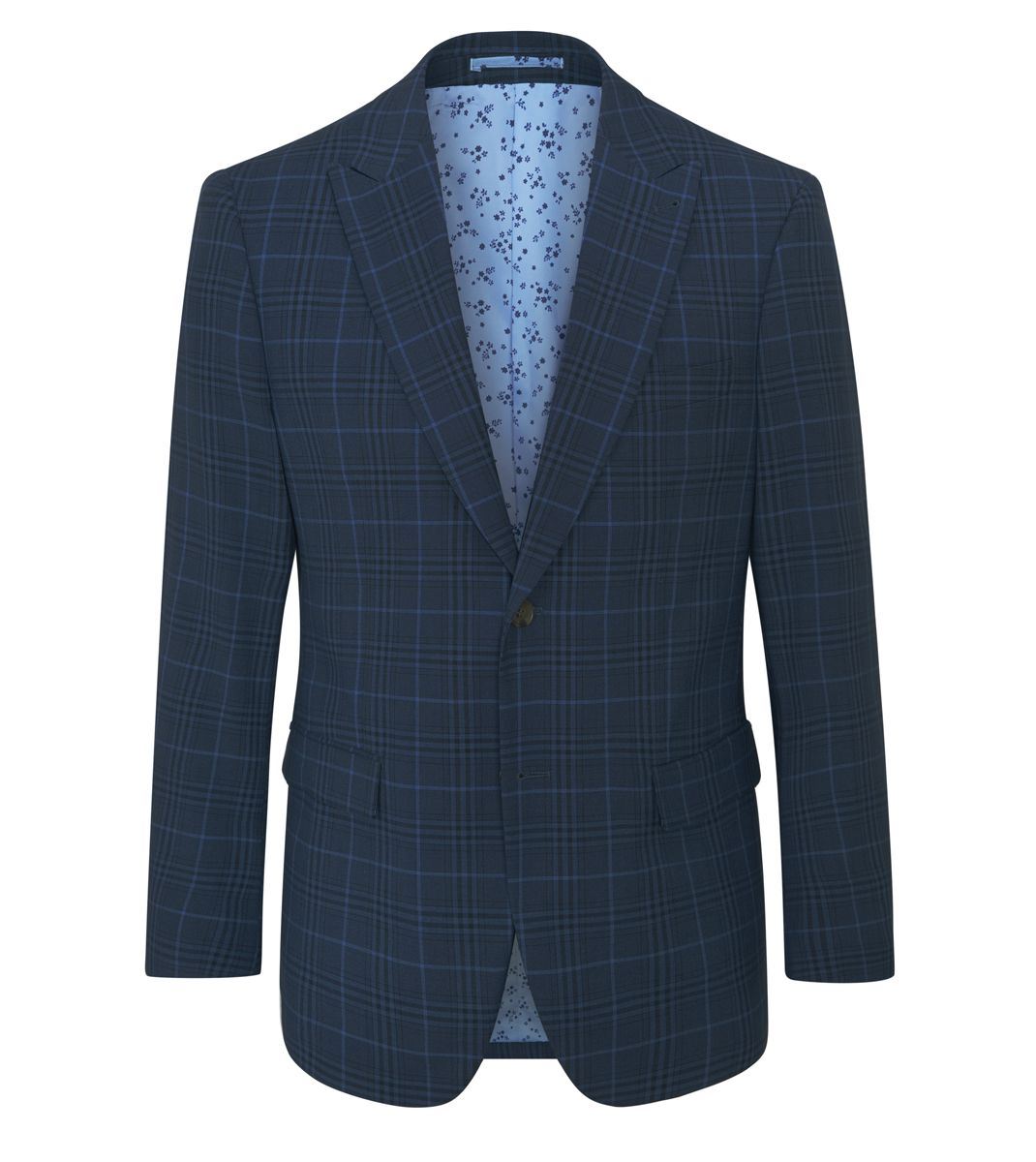 Skopes Spencer Suit Tailored Fit Jacket For Men in Navy Check, 36S-62L