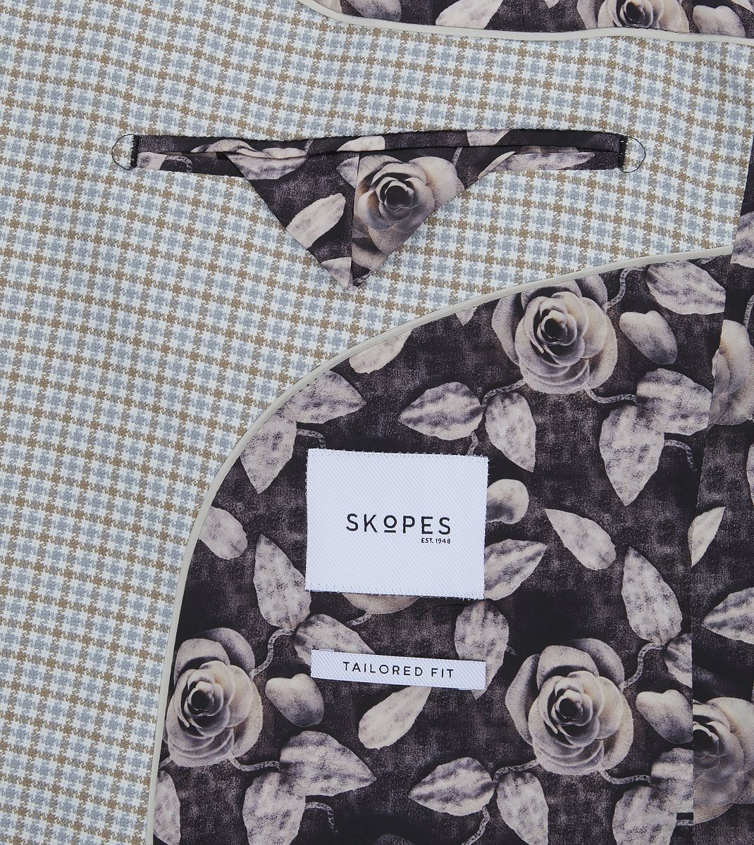 Skopes Carter Tailored Fit Jacket For Men in Brown Puppytooth, 36S-62L