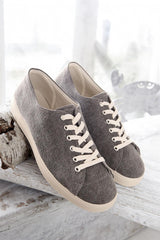 DB's Men's Extra Wide (2V Fit) Modern Washed Canvas Leisure Shoes (Peter) in Grey