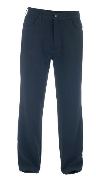 DUKE LONDON BI STRETCH FIVE POCKET TROUSERS (GILES) IN BLACK IN WAIST SIZE 30 TO 60 INCHES, INSIDELEG 29/31/33
