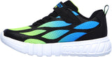 Skechers S Lights Flex-Glow Dezlo Touch Fastening Trainer Childrens Sports in Black/Blue/Lime