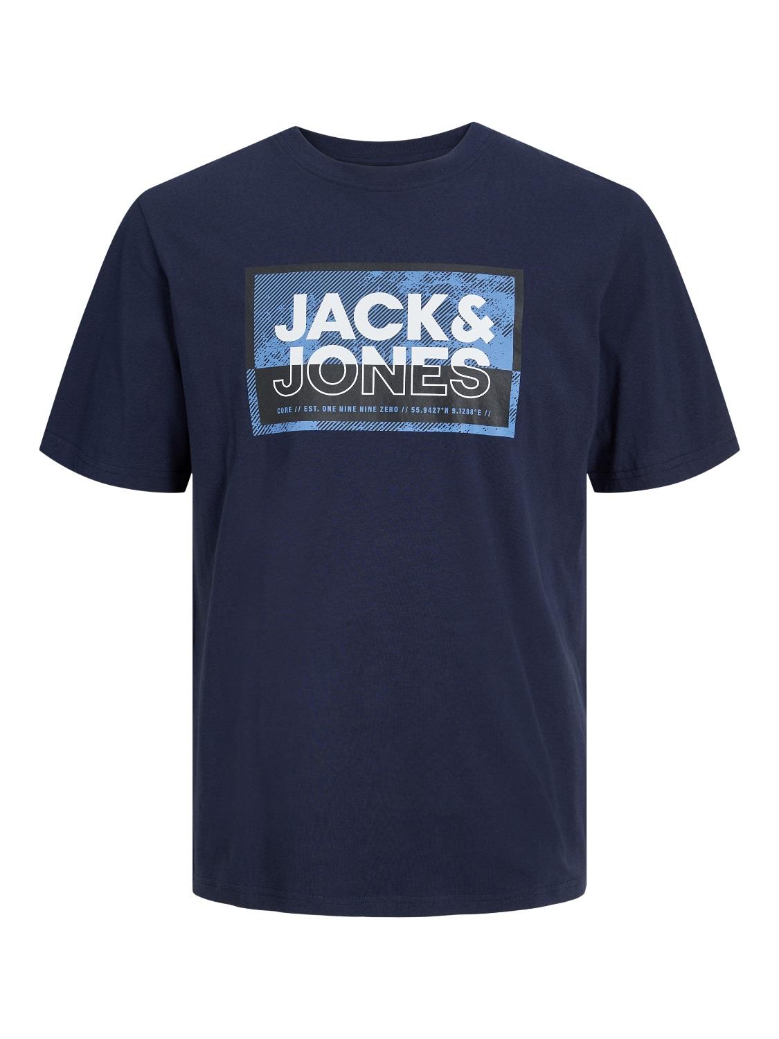 Jack & Jones Plus Men's JCOLOGAN Short Sleeve Crew Neck T-Shirt 3 Colours, 1XL to 6XL