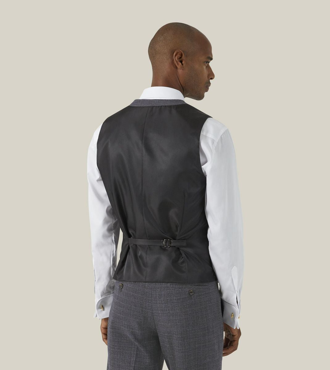 Skopes Jacob Suit Waistcoat For Men in Grey Check, 34R to 62R