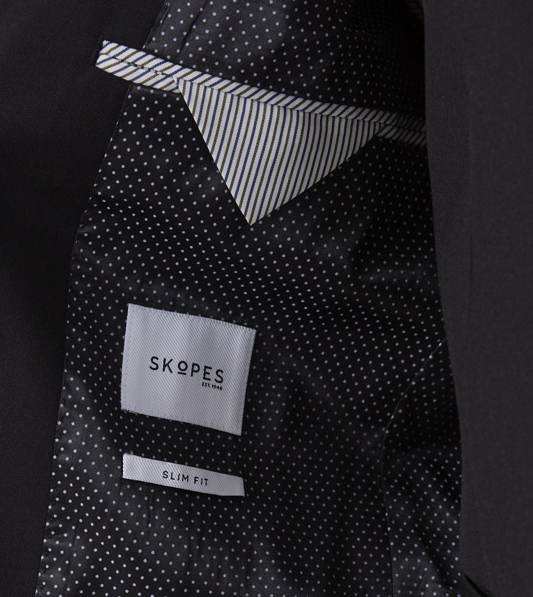 Skopes Milan Suit Jacket For Mens in Black, 34 to 46