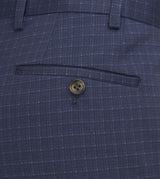 Skopes Fenton Suit Tailored Fit Trousers For Men in Navy Blue Square Check, 30W to 58W