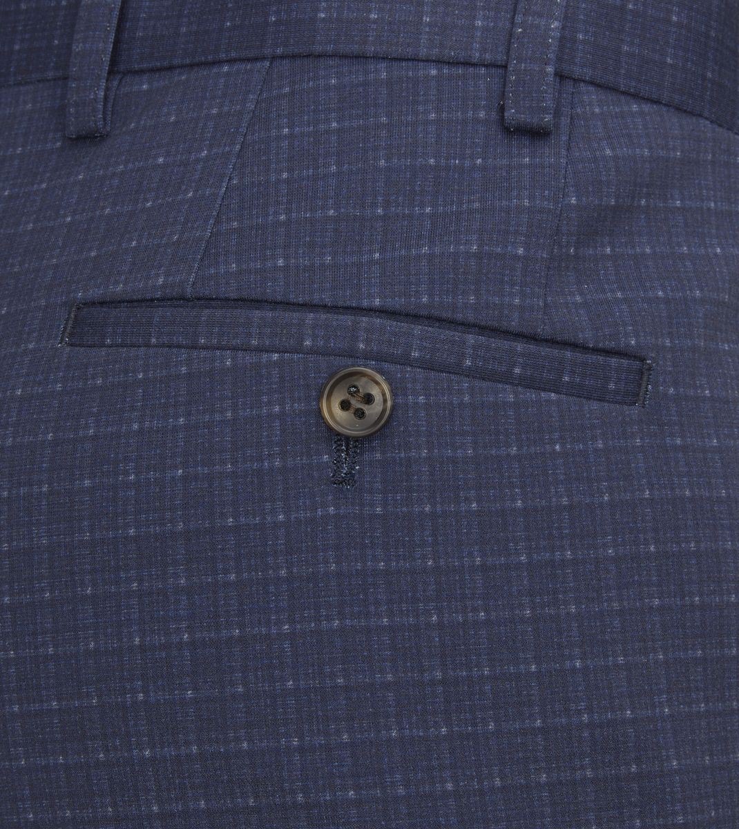 Skopes Fenton Suit Tailored Fit Trousers For Men in Navy Blue Square Check, 30W to 58W