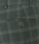 Skopes Parker Suit Tailored Fit Trouser For Men ins Green Check, 30W-58W