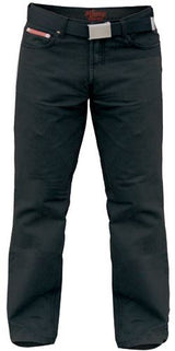 Duke Men's Plus Size Jeans Bedford Cord With Belt in Black Waist 40 to 60"