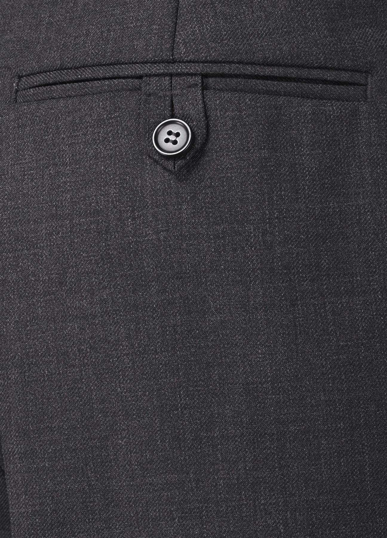 SKOPES Mens Wool Blend Flat Front Trousers in Charcoal