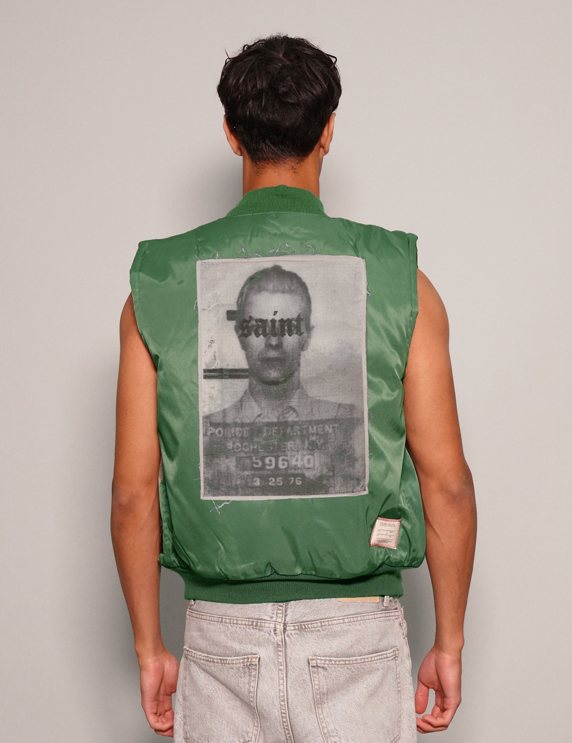 'Saint' Bomber Gilet in Green
