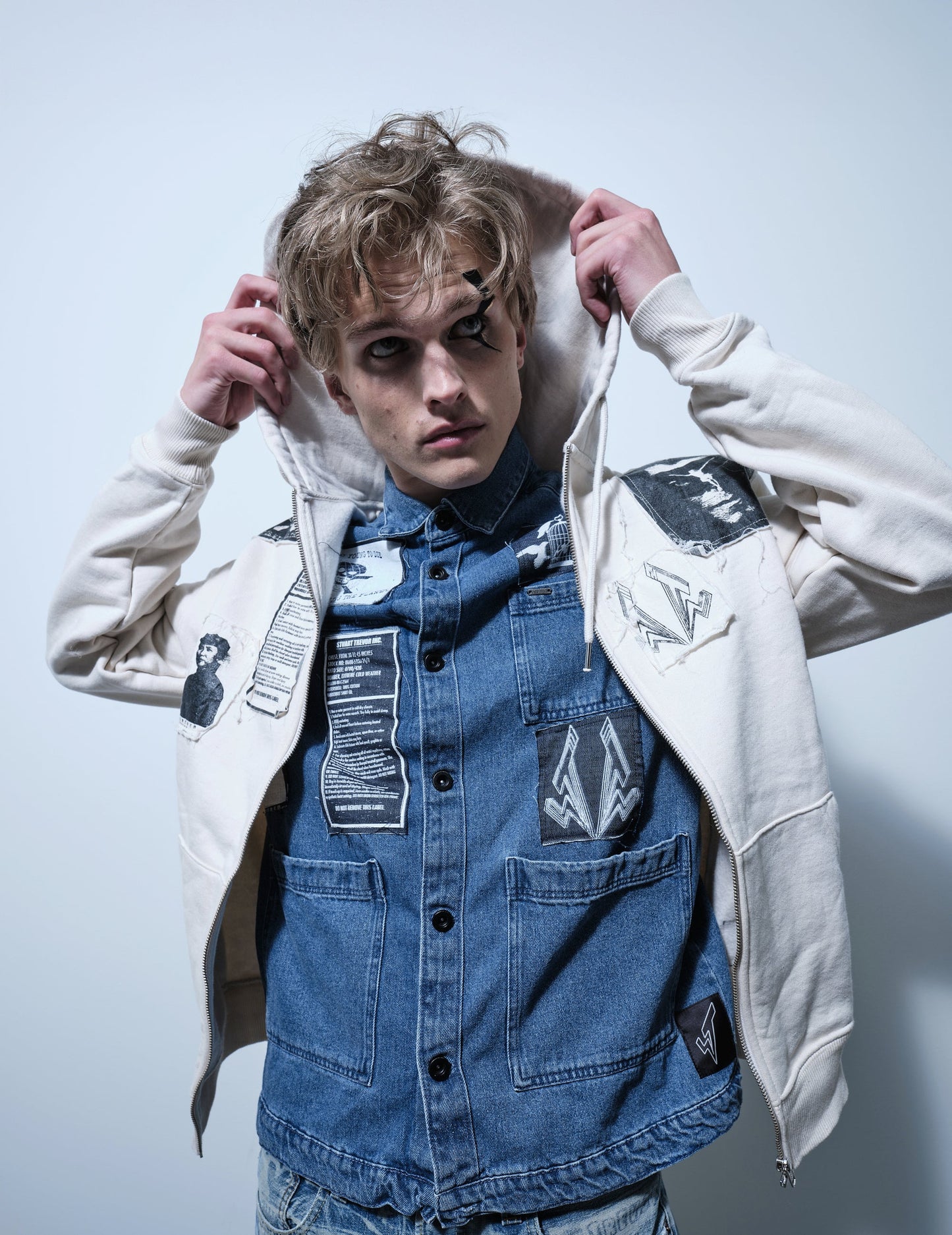 Patched Denim Overshirt