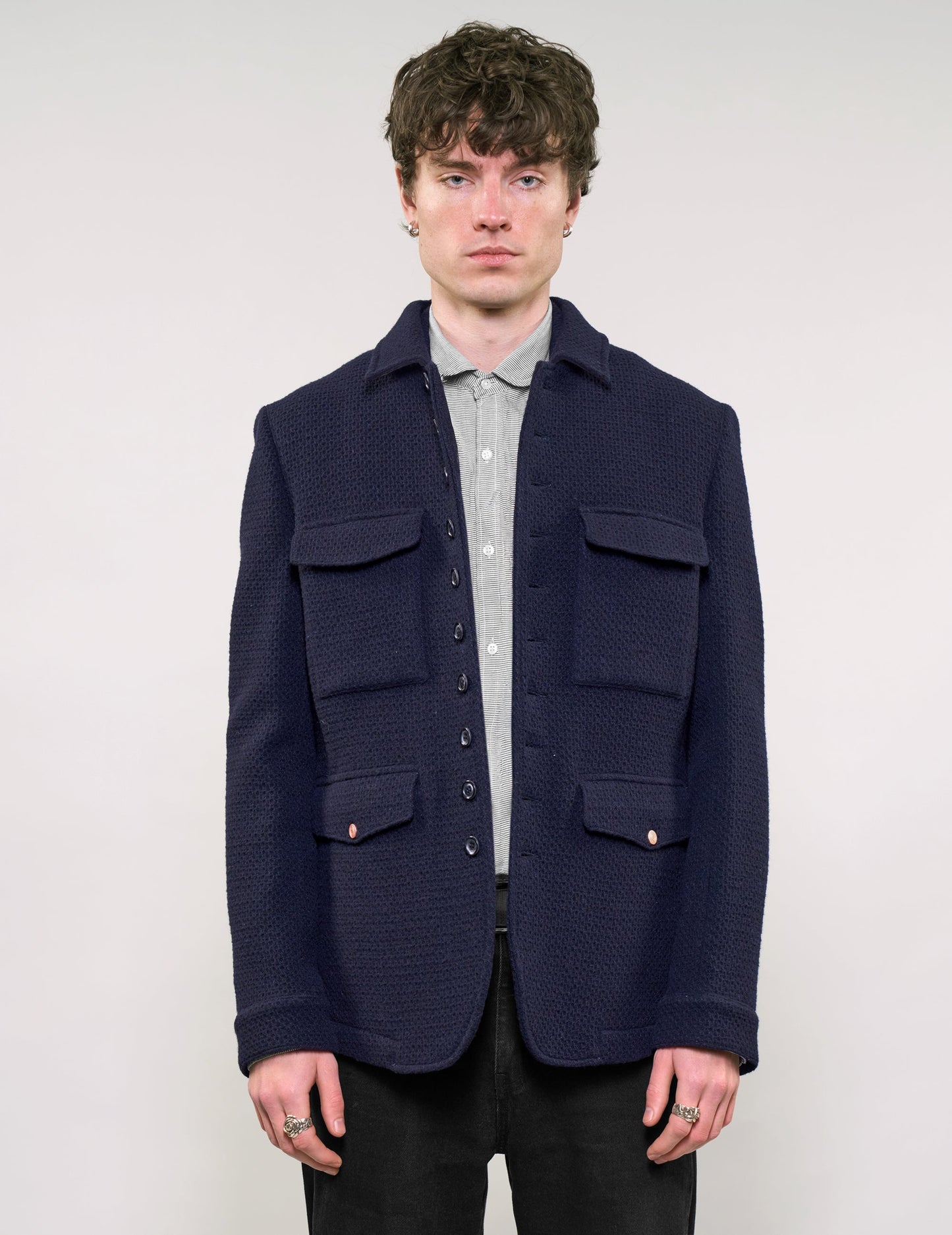 IMMORTAL Monaco Car Coat - Navy Waffle